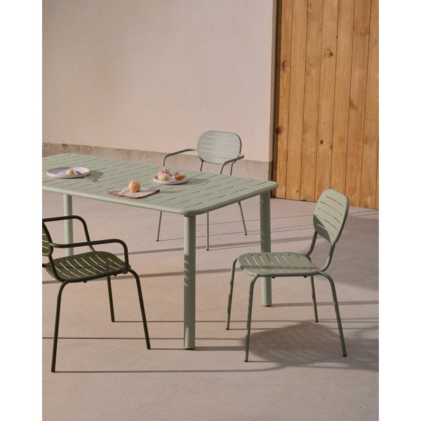 Oceľový záhradný jedálenský stôl 90x180 cm Brai – Kave Home-image-1