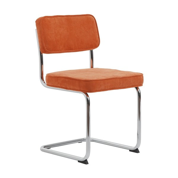 Oranžová menčestrová jedálenská stolička Rupert – Unique Furniture