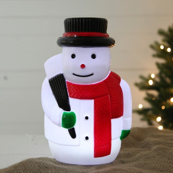 Svietiace zapichovacia dekorácia Snowman, výška 28 cm