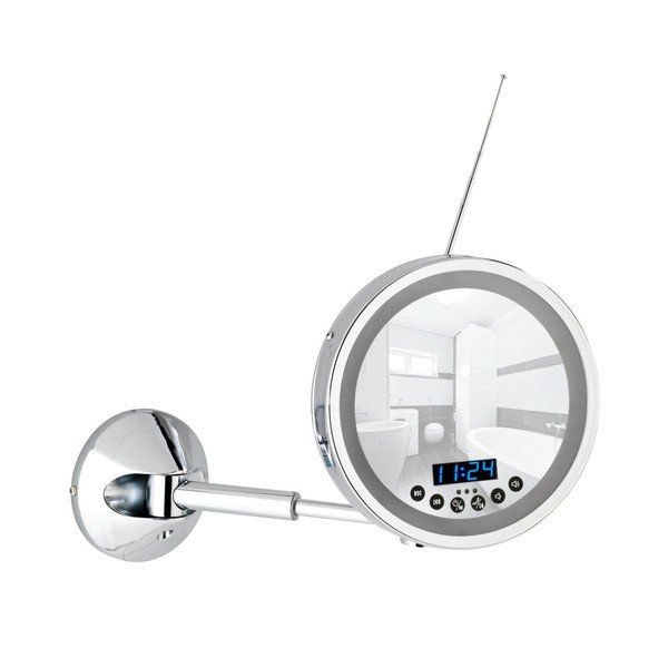 Nástenné zväčšovacie zrkadlo s LED svetlom a rádiom Wenko Imperial-image-1