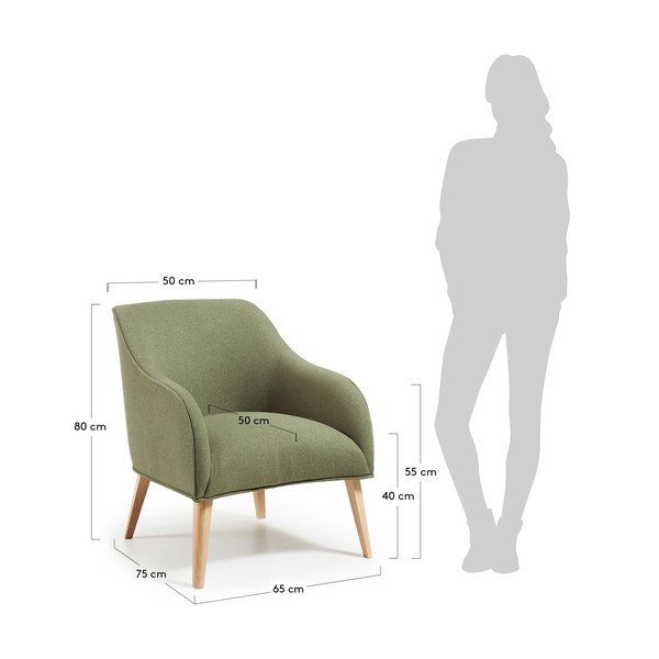 Zelené kreslo Kave Home Lobby-image-4