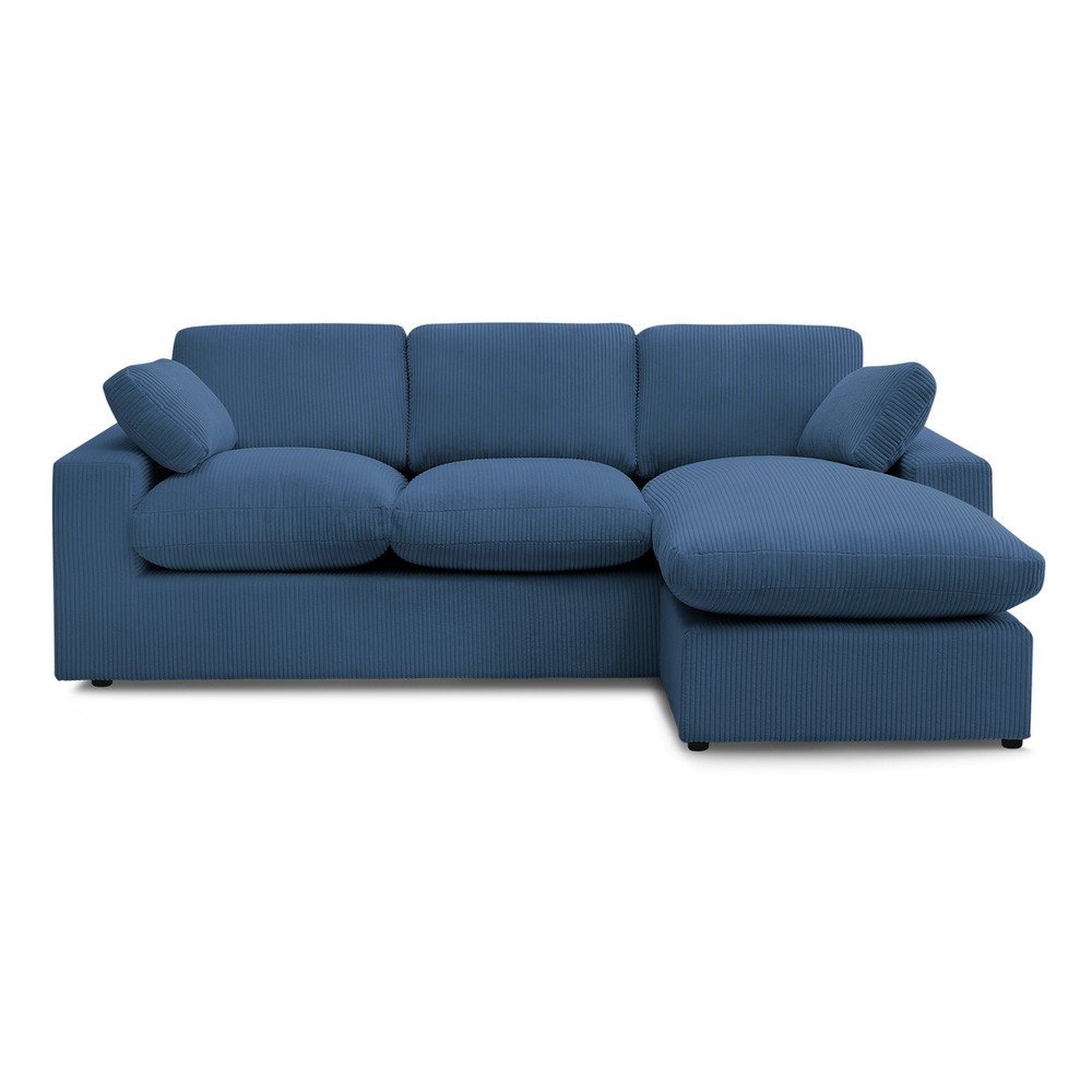 Modrá menčestrová rohová pohovka Belair – Bobochic Paris