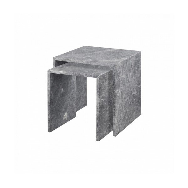 Mramorové odkladacie stolíky v súprave 2 ks 45x45 cm VARU – Blomus-image-2