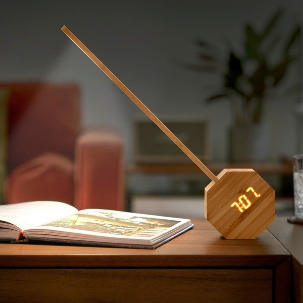 Bambusová LED stolová lampa v prírodnej farbe (výška  39,5 cm) Octagon One – Gingko-image-1