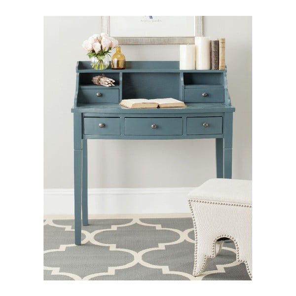 Modrý písací stôl Olivia Ocean-image-3