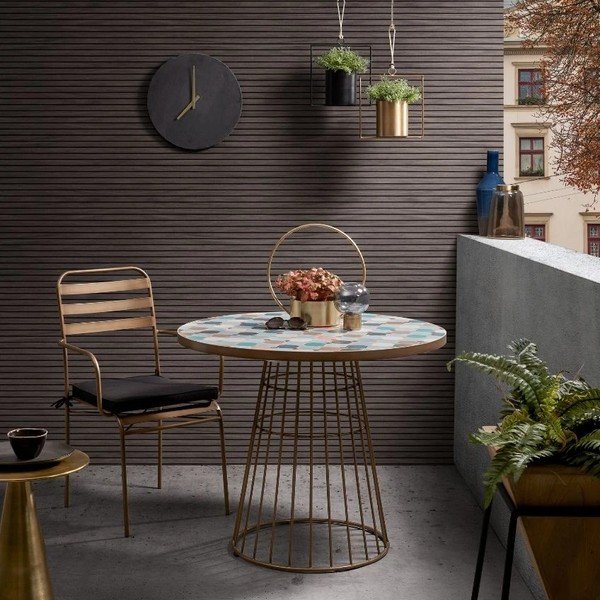 Hliníkový okrúhly odkladací stolík ø 39 cm Rhet – Kave Home-image-4