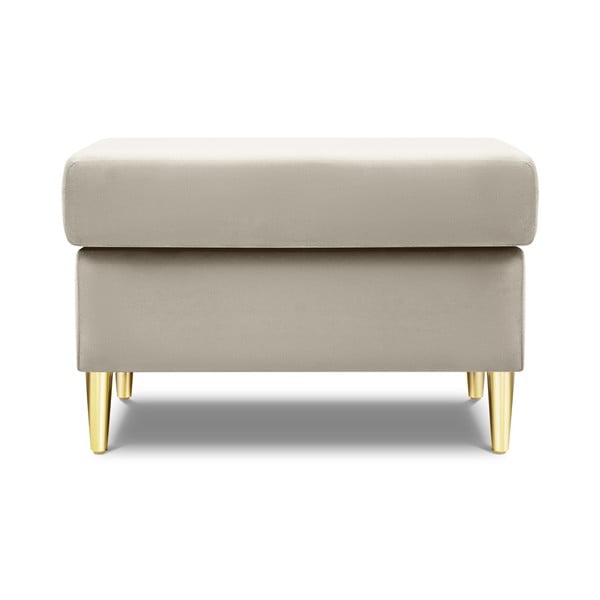 Béžová zamatová podnožka Kyoto – Cosmopolitan Design