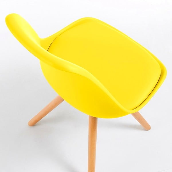 Žltá stolička s bukovými nohami Bonami Essentials Lumos-image-2