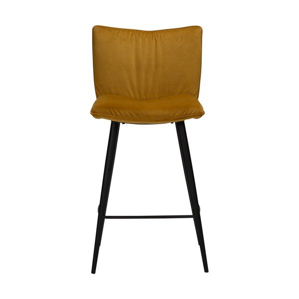 Žltá zamatová barová stolička DAN-FORM Denmark Join, výška 93 cm-image-1