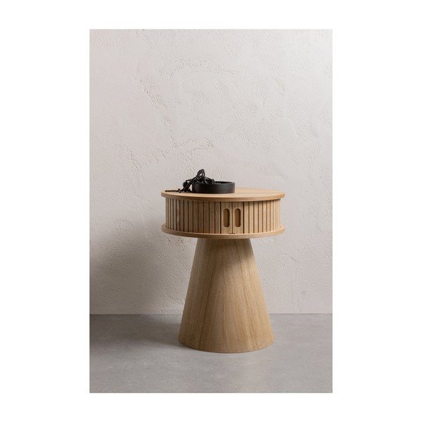 Nočný stolík v dekore borovice v prírodnej farbe Karri – WOOOD-image-1