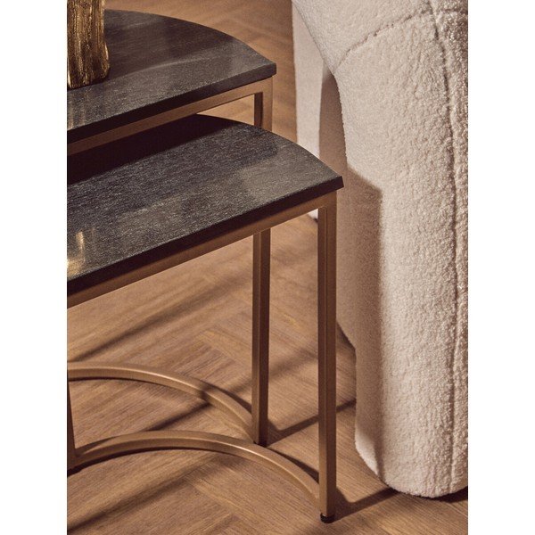 Odkladacie stolíky v súprave 2 ks s mramorovou doskou 28x45 cm Varana – Premier Housewares-image-4