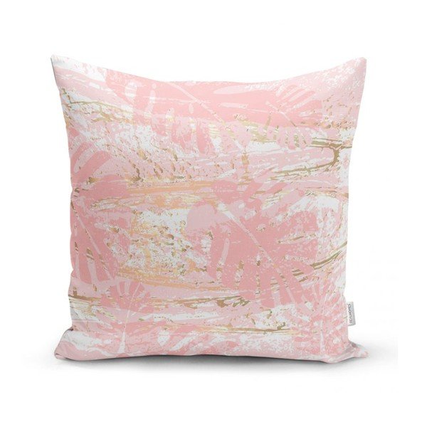 Obliečka na vankúš Minimalist Cushion Covers Pink Leafes Brush, 45 x 45 cm