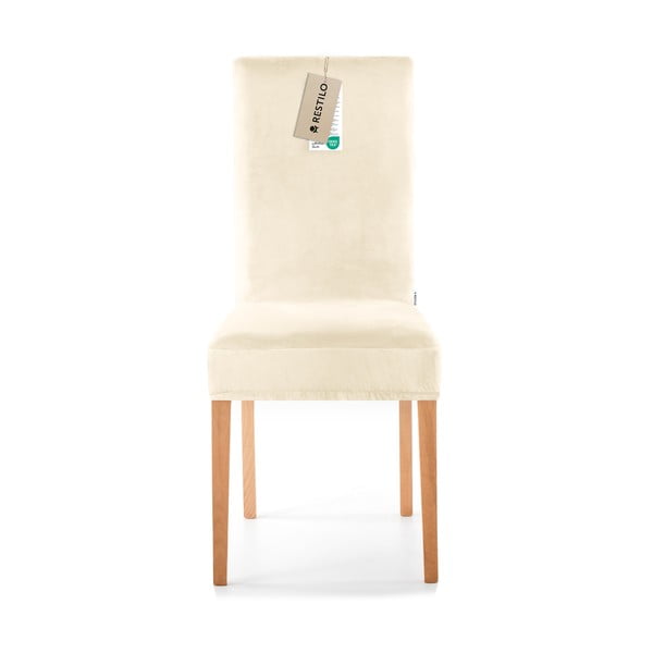 Krémové napínacie poťahy v súprave 4 ks na stoličku 48 cm Sento – Restilo-image-2