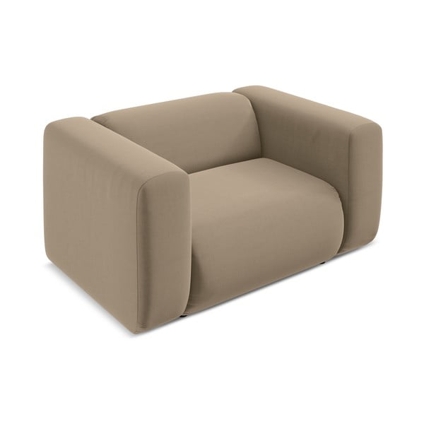 Béžové zamatové kreslo Ekahi – Makamii-image-3