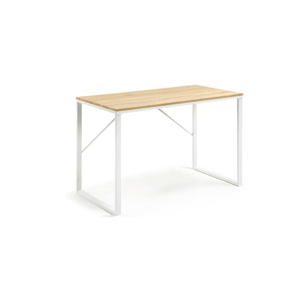 Biely písací stôl s doskou v drevenom dekore Kave Home Lisbet-image-3