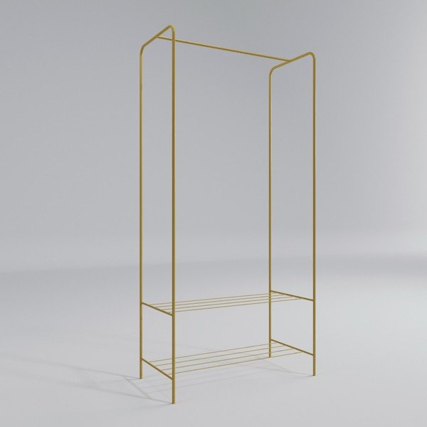 Kovový stojan na oblečenie v zlatej farbe Frankenthal – Kalune Design-image-3
