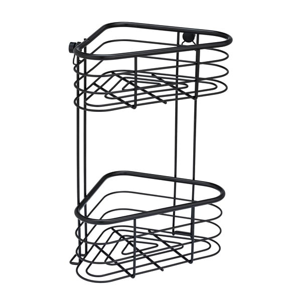 Čierna rohová sprchová polica Wenko Trestina, 25 x 35 cm-image-2