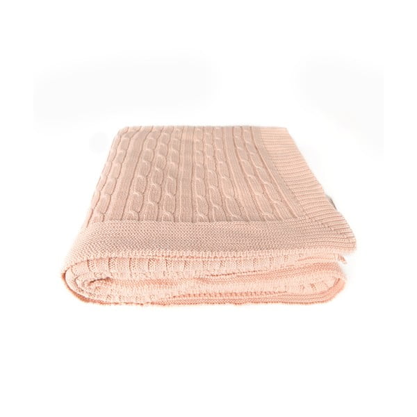 Ružová bavlnená deka Colma, 130 × 170 cm