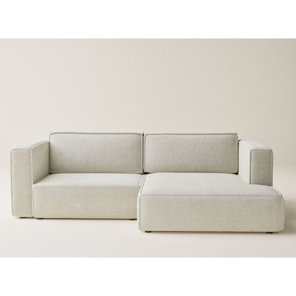 Krémová ženilková rozkladacia/s úložným priestorom rohová pohovka (pravý roh/s leňoškou) Velto – Maison de Rêve-image-2