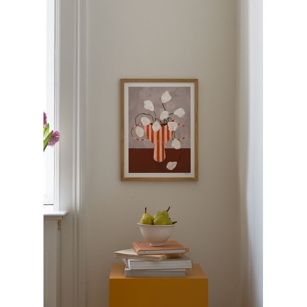 Plagát 30x40 cm White Flowers in Striped Vase – Frankie Penwill – The Poster Club-image-1