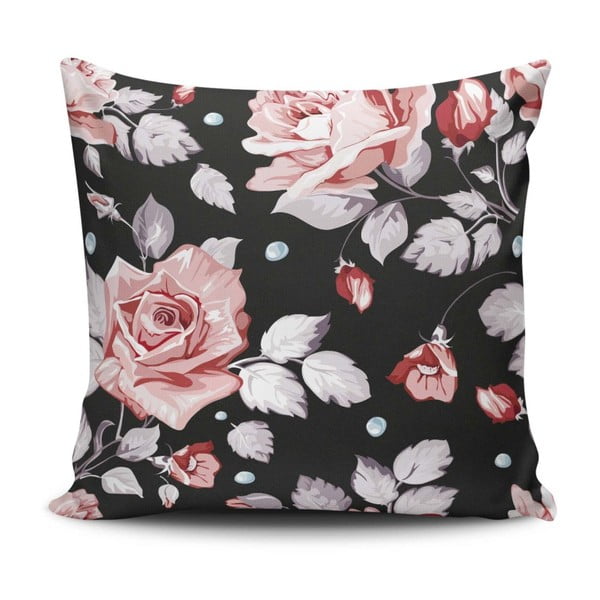 Vankúš s prímesou bavlny Cushion Love Roses, 45 × 45 cm