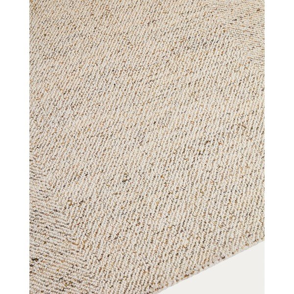 Krémovobiely ručne tkaný vlnený koberec 160x230 cm Lenuo – Kave Home-image-2