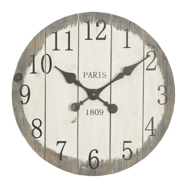 Nástenné drevené hodiny Clayre & Eef Country Time, ⌀ 50 cm