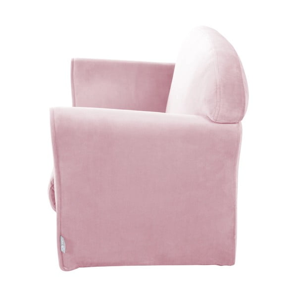 Svetloružová zamatová detská pohovka 78 cm Lil Sofa – Roba-image-2