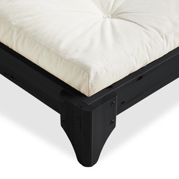 Dvojlôžková posteľ z borovicového dreva s matracom Karup Design Elan Comfort Mat Black/Natural, 140 × 200 cm-image-3