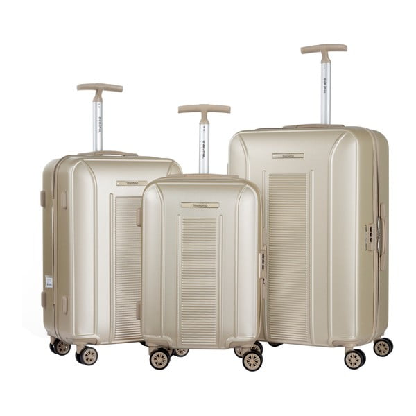 Sada 3 béžových cestovných kufrov na kolieskach Murano Africa