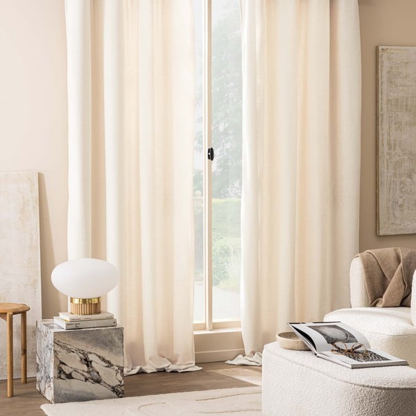 Krémový záves z materiálu buklé 140x260 cm Winona – douceur d'intérieur-image-1