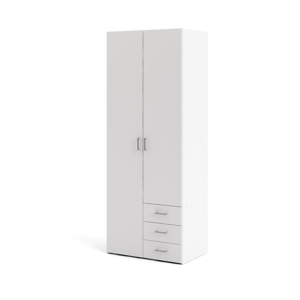 Biela šatníková skriňa 78x200 cm Space – Tvilum-image-3