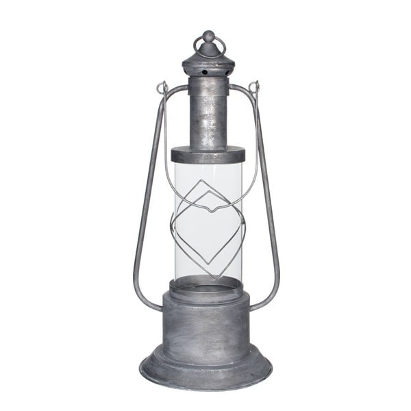 Veľký kovový lampáš v striebornej farbe Ego Dekor Granada