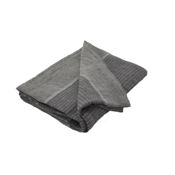 Sivá prikrývka cez posteľ zo zmesi ľanu a bavlny Buldan's Liberta, 240 x 260 cm