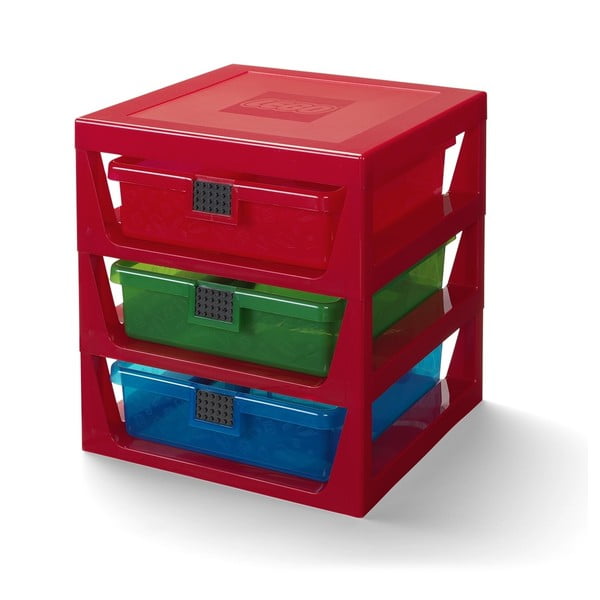 Červený organizér s 3 zásuvkami LEGO®