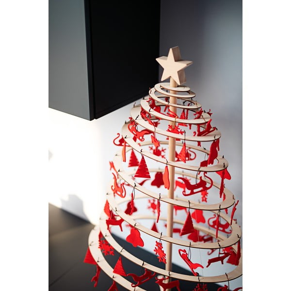 Drevená hviezda na dekoratívny vianočný stromček Spira Small-image-1