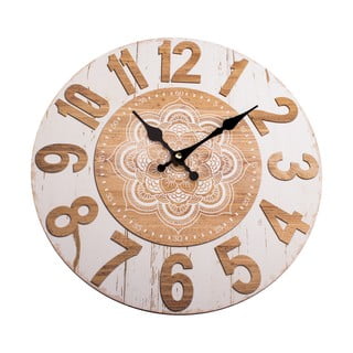 Drevené nástenné hodiny Dakls Mandala, ø 34 cm
