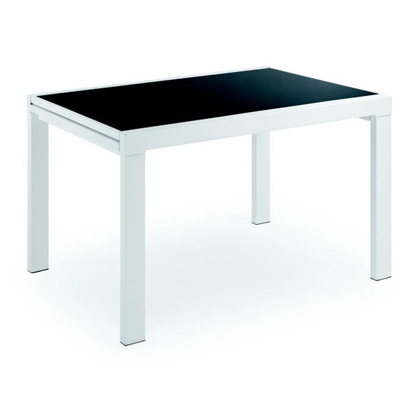 Rozkladací jedálenský stôl Oregon, 120x90cm, čierna/biela