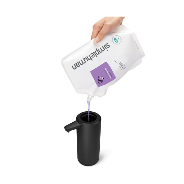 Čierny bezdotykový oceľový dávkovač mydla 266 ml – simplehuman-image-4