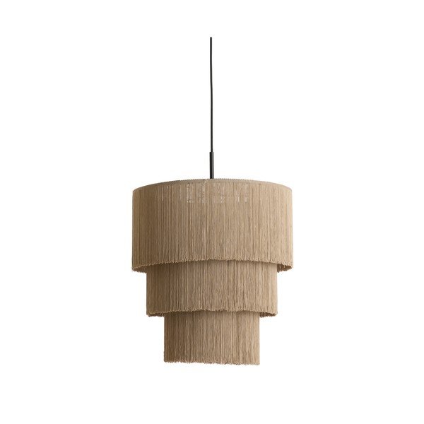 Taupe závesné svietidlo s textilným tienidlom ø 10 cm Malaika – Light & Living