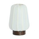 Biela kovová stolová lampa s textilným tienidlom (výška  29 cm) Bibia – Light & Living