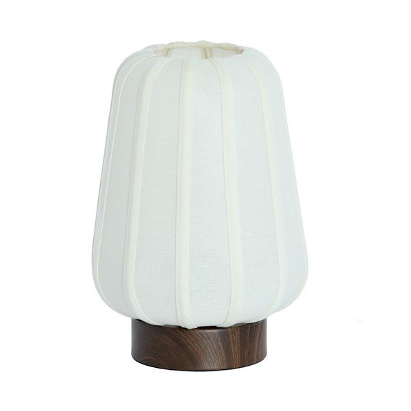 Biela kovová stolová lampa s textilným tienidlom (výška  29 cm) Bibia – Light & Living