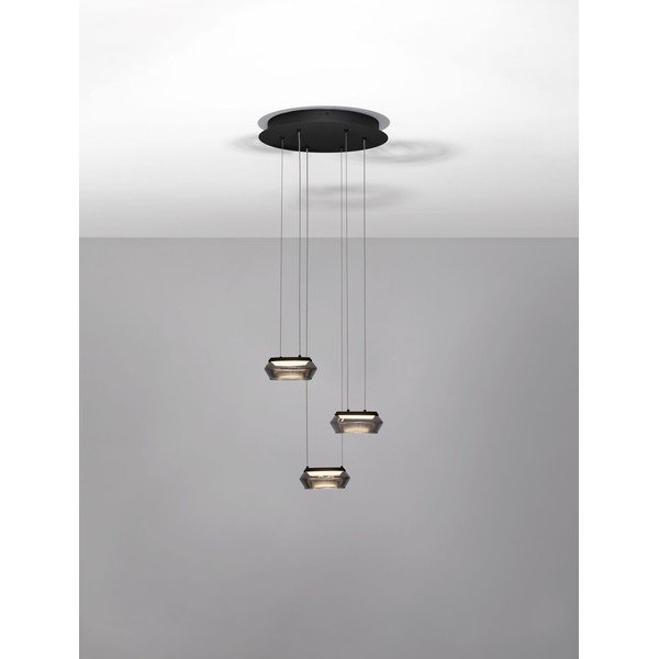 Matne čierne sklenené LED závesné svietidlo so stmievačom ø 35 cm Jailyn – Nova Luce-image-4