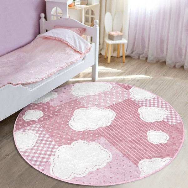 Ružový detský koberec ø 100 cm Comfort – Mila Home-image-3