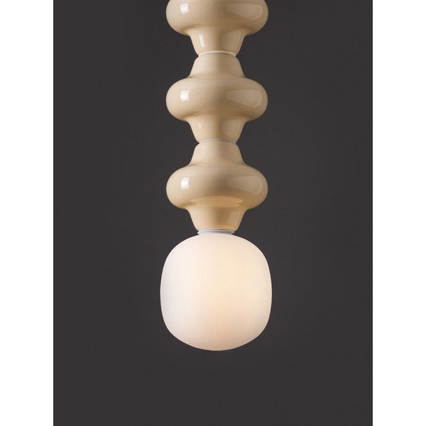Biele/krémovobiele keramické závesné svietidlo so skleneným tienidlom ø 18 cm Clio – Nova Luce-image-1