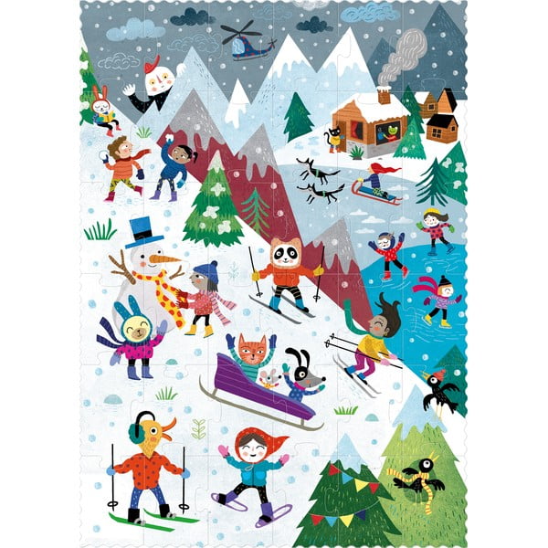 Obojstranné puzzle na horách v lete a zime Londji-image-3
