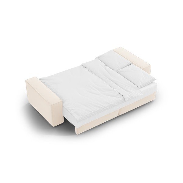 Béžová zamatová rozkladacia/s úložným priestorom pohovka 247 cm Jodie – Micadoni -image-4