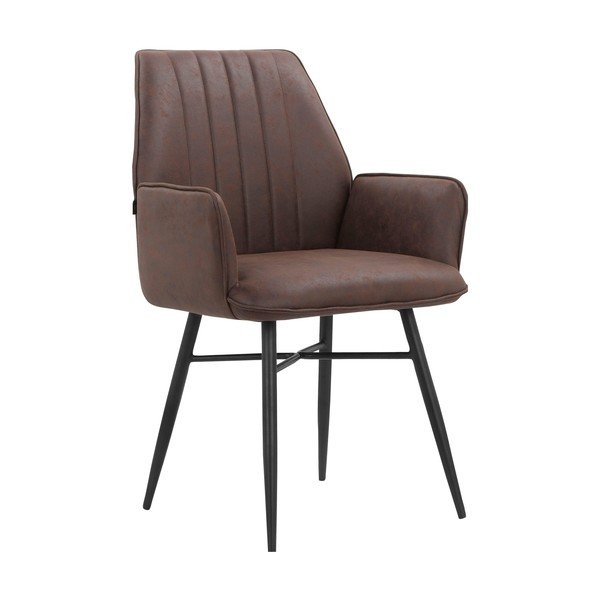 Hnedé čalúnené jedálenské kreslá v súprave 2 ks Anzo – Støraa