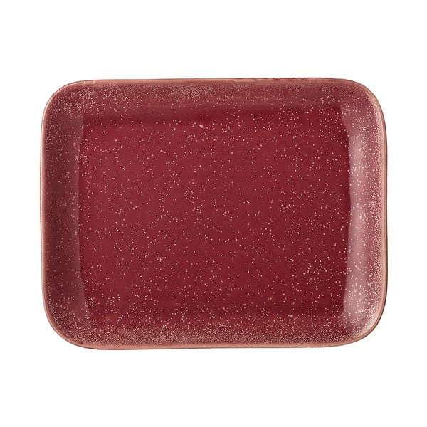 Červený kameninový servírovací tanier Bloomingville Joelle, 31,5 x 24,5 cm