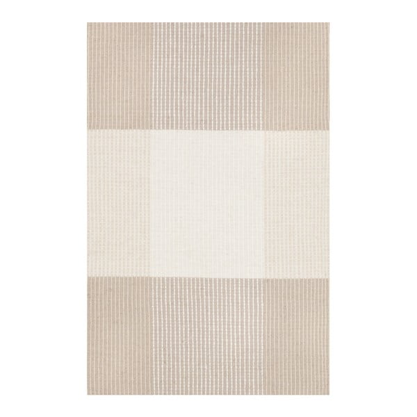 Pieskovohnedý ručne tkaný vlnený koberec Linie Design Bologna, 50 × 80 cm